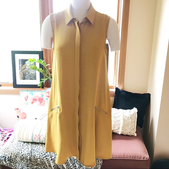 Rachel Roy Mustard Shirt Dress - Picture 2 of 6